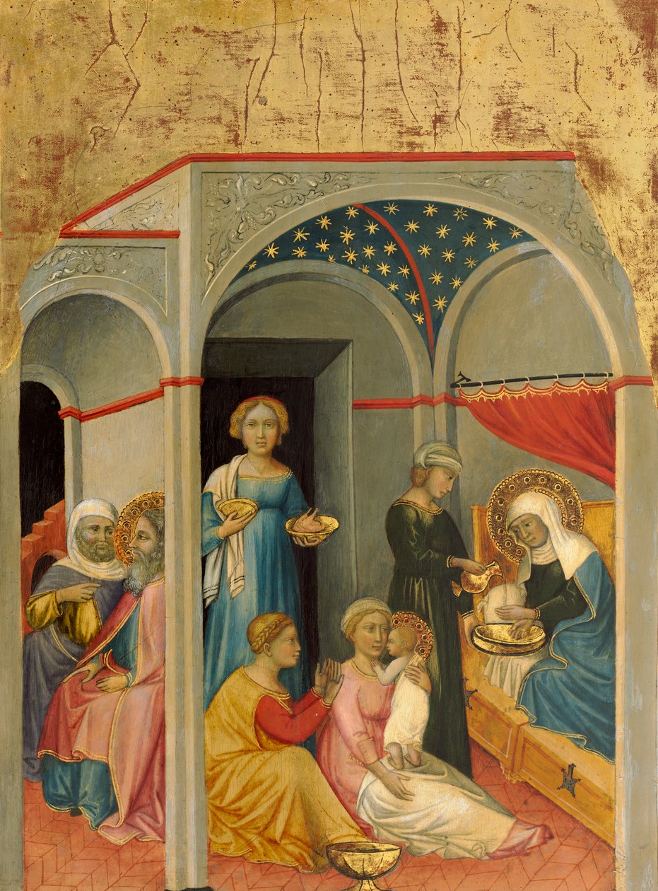 ميلاد العذراء ، c.1400-5 (درجة الحرارة على لوحة الحور) بواسطة أندريا دي بارتولو