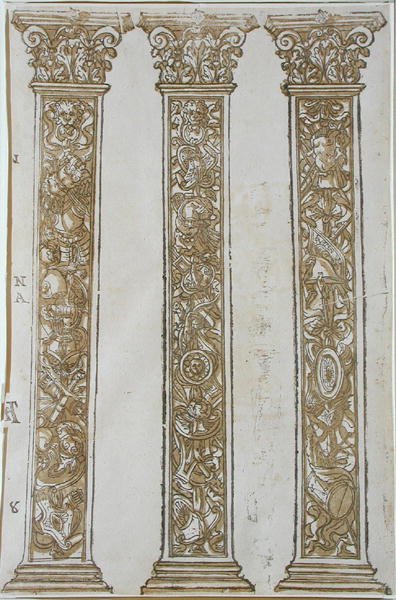 زخارف معمارية تشكل حدًا لموكب القيصر ، بقلم أندريا أندرياني (1540-1623) (نقش خشبي) بواسطة أندريا (بعد) مانتيجنا