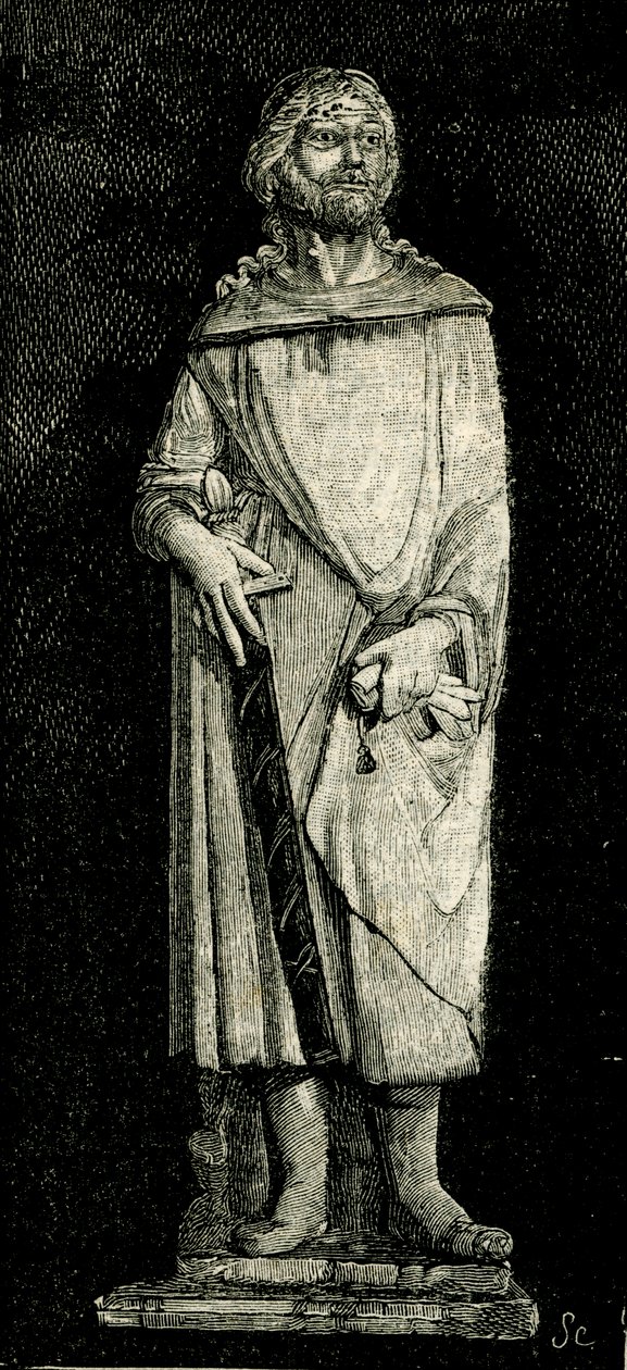 Julian the Hospitaller ، تمثال لأندريا ديلا روبيا (1435-1525 أو 1528) ، خطابة مادونا ديل بون كونسيجليو ، براتو ، توسكانا ، إيطاليا ، نقش خشبي من Le cento citta d'Italia (مائة مدينة إيطالية) بواسطة أندريا ديلا روبيا