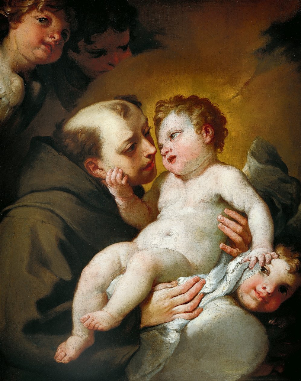 القديس أنتوني بادوفا مع يسوع الرضيع ، بقلم أندريا لانزاني (1641-1712) ، زيت على قماش ، 92 × 78 سم بواسطة أندريا لانزاني