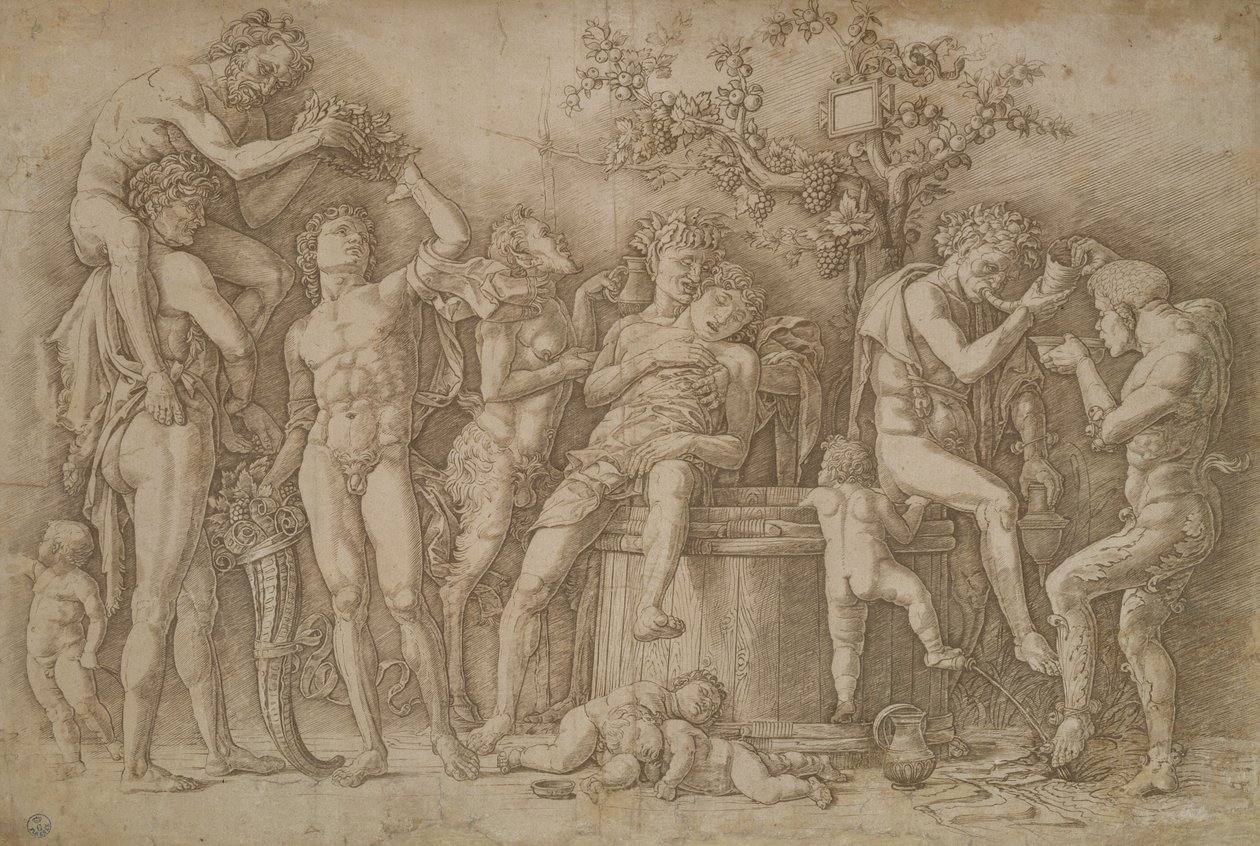 Bacchanal مع وعاء من النبيذ ، 1470-1490 بواسطة أندريا مانتيجنا