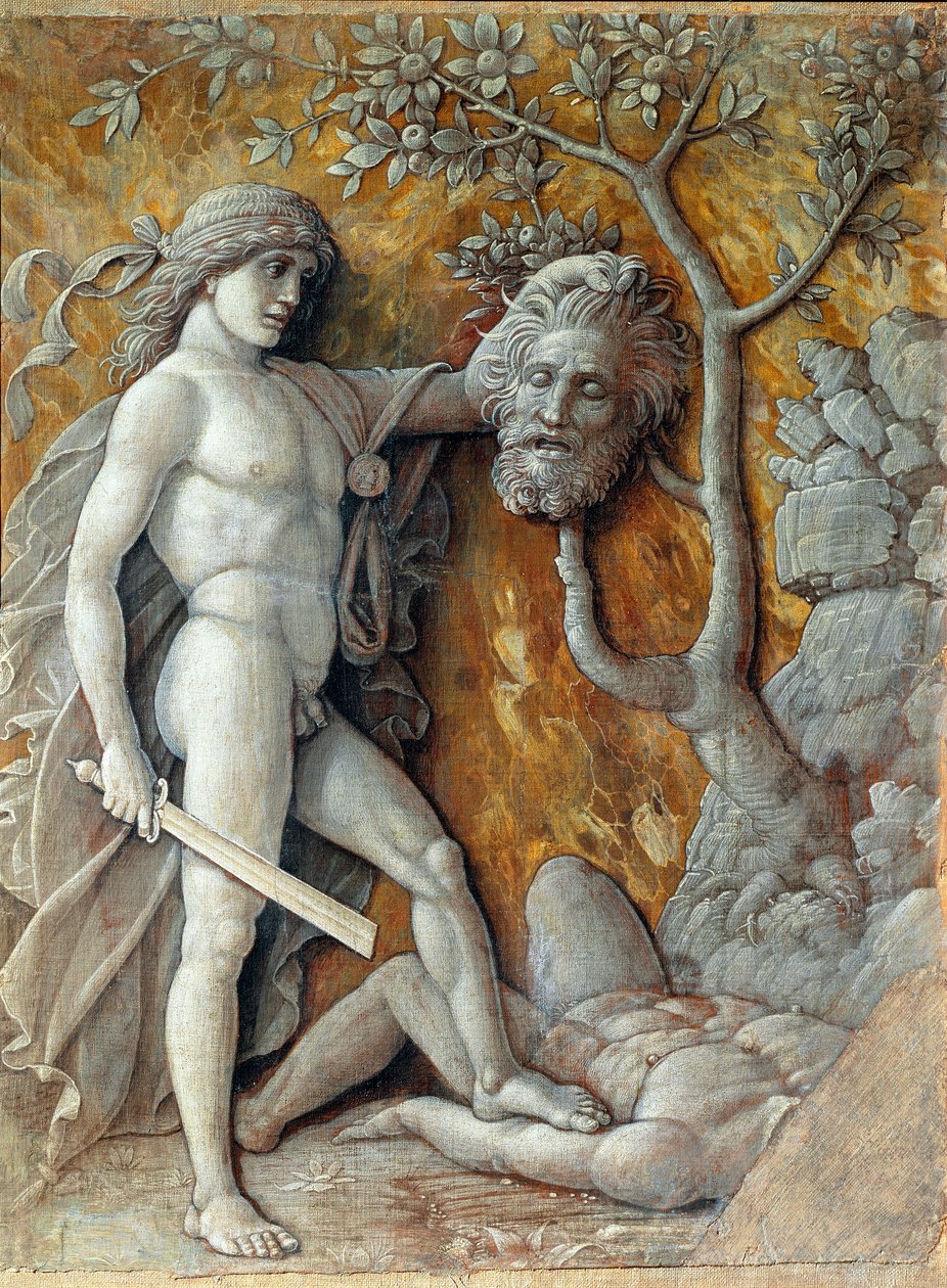 ديفيد يحمل رأس جالوت الرسم بواسطة أندريا مانتيجنا (1431-1506) 1490 صن. 36x48،5 سم فيينا ، متحف Kunsthistorisches بواسطة أندريا مانتيجنا