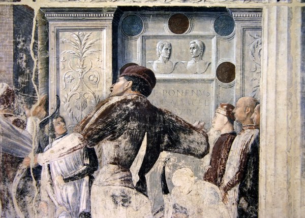 استشهاد القديس كريستوفر ، تفاصيل المتفرجين ، 1450-56 بواسطة أندريا مانتيجنا