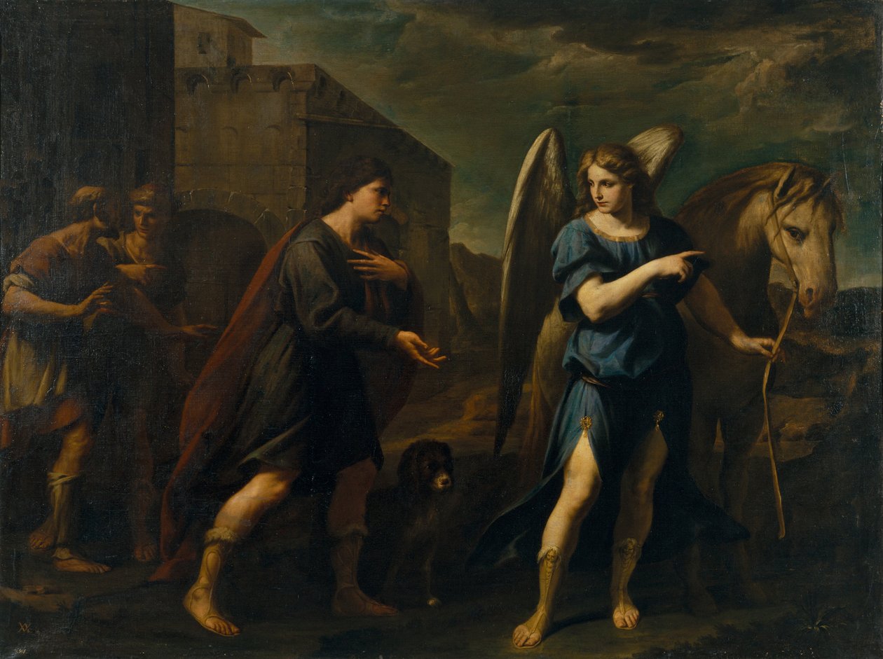 توبياس يلتقي رئيس الملائكة رافائيل ، ج. 1640 بواسطة أندريا فاكارو