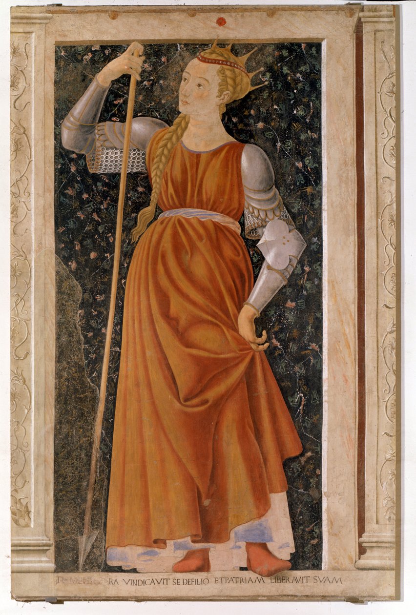 Tomyris الملكة التي سادت Massagetae (Fresco بواسطة أندريا ديل كاستانيو