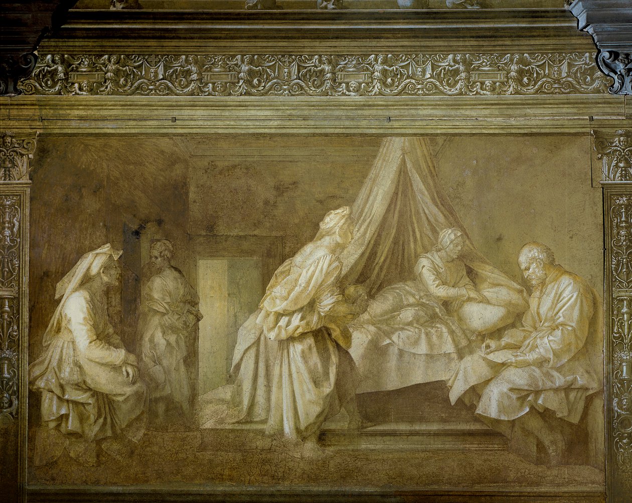 Stories of St John by Andrea del Sarto (1486-1530), fresco, Detail, Cloister of Scalzo, Florence بواسطة أندريا ديل سارتو