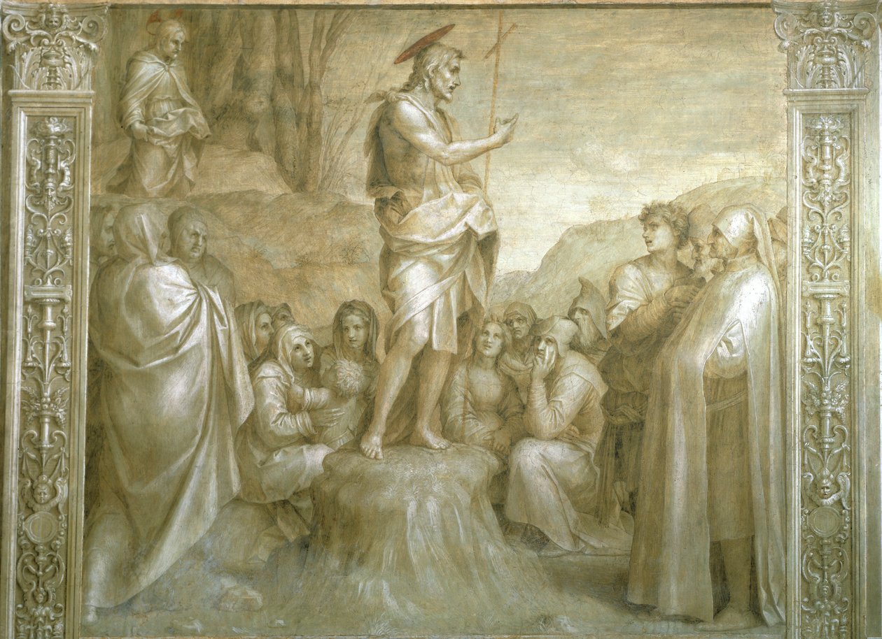 Stories of St John by Andrea del Sarto (1486-1530), fresco, Detail, Cloister of Scalzo, Florence بواسطة أندريا ديل سارتو