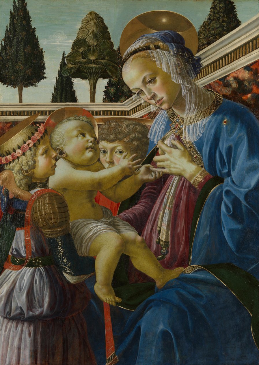 العذراء والطفل بملائكين ، ج. 1467-1469 بواسطة أندريا ديل فيروتشيو