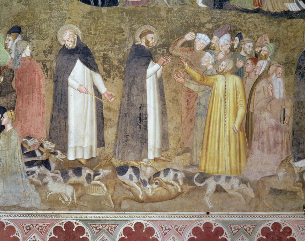 المناضل الكنسي والانتصار ، تفاصيل الزنادقة ، من الكنيسة الإسبانية ، c.1369 بواسطة أندريا دي بونايوتو