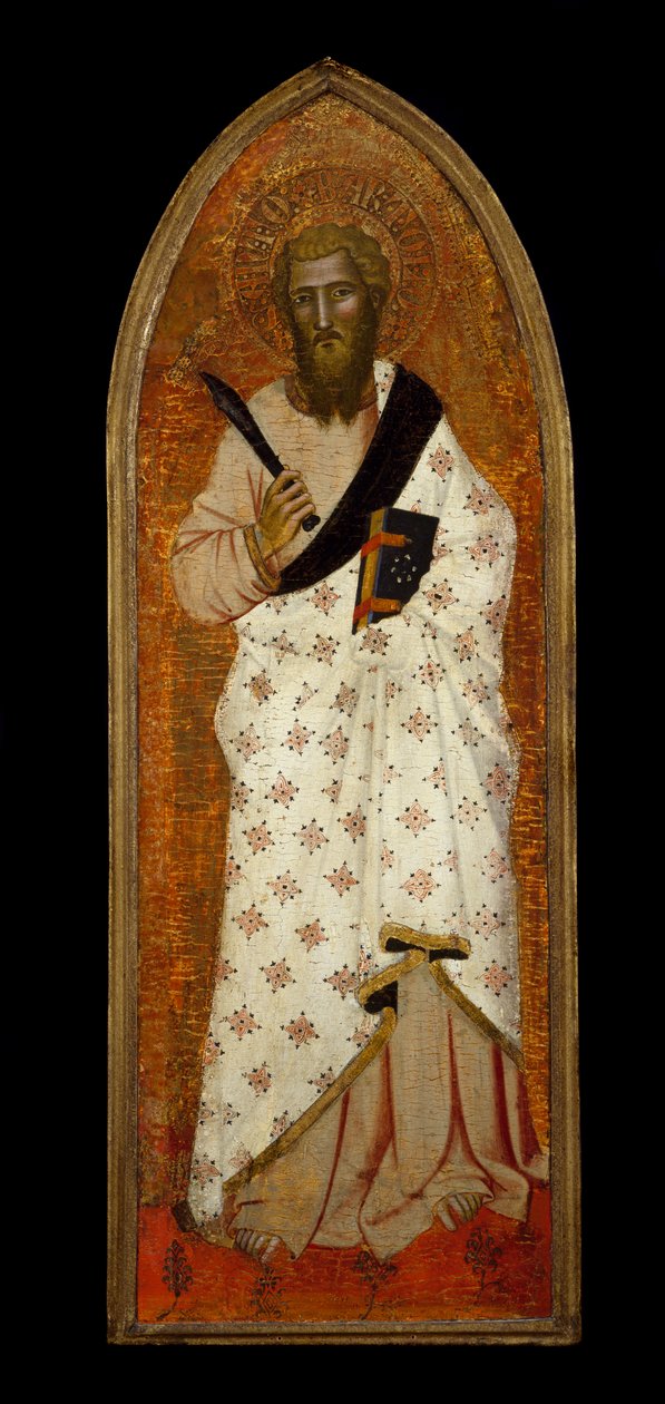 سانت بارثولوميو ، c.1360-65 (تمبرا وورقة الذهب على لوحة خشبية) بواسطة أندريا دي بونايوتو fl.1343 77 أندريا دي بونايوتو fl.1343 77