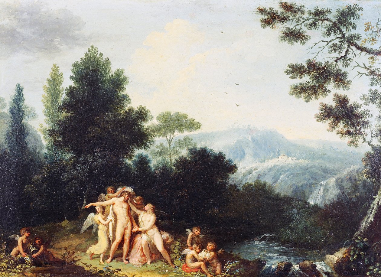 المريخ والزهرة ، 1801 ، بواسطة أندريا أبياني (1754-1817) ، زيت على خشب ، 24.5 × 34.5 سم بواسطة أندريا الأكبر أبياني