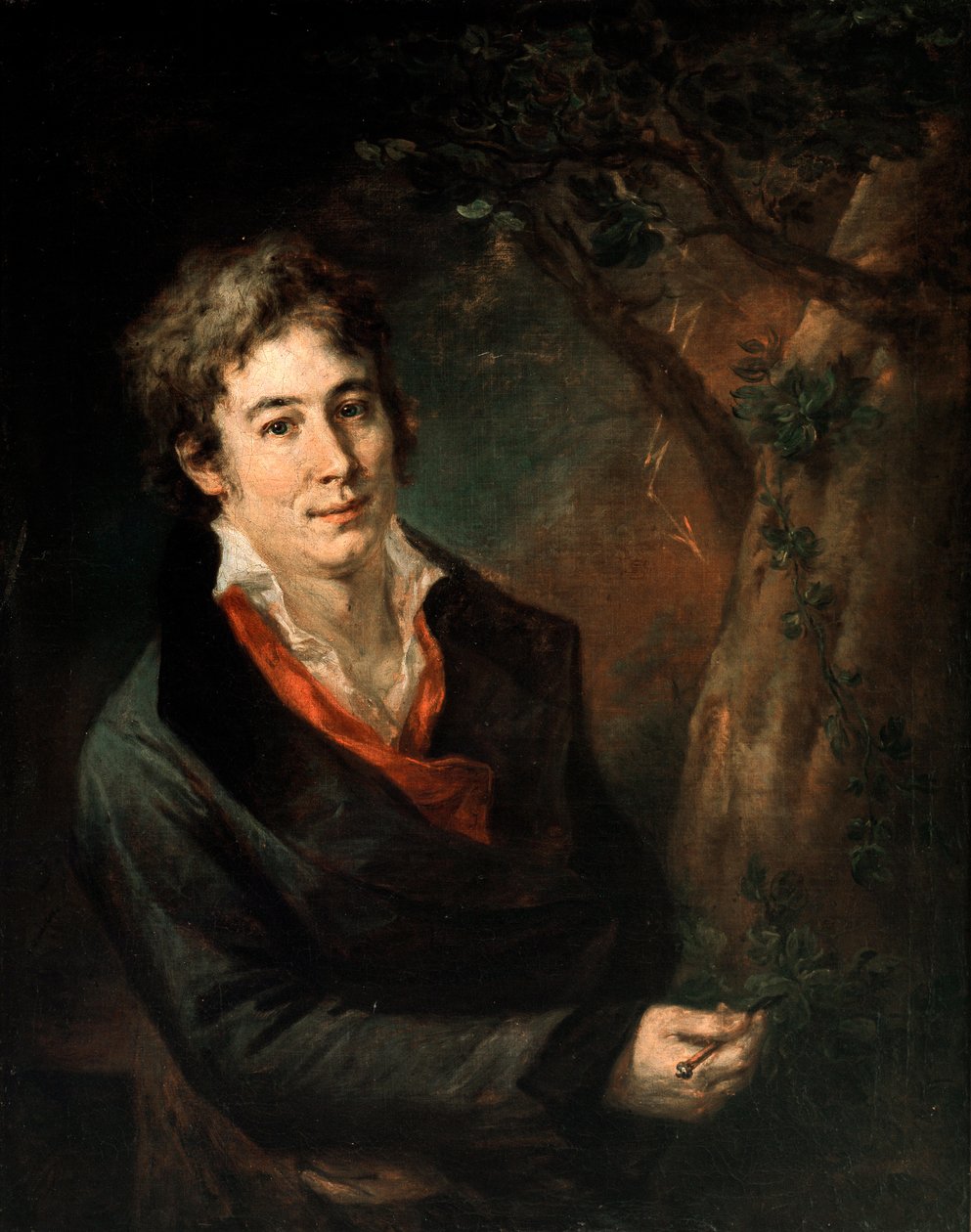 Portrait of the Italian poet and playwright Ugo Foscolo (1778-1827) Painting by Andrea Appiani (1754-1817) بواسطة أندريا الأكبر أبياني