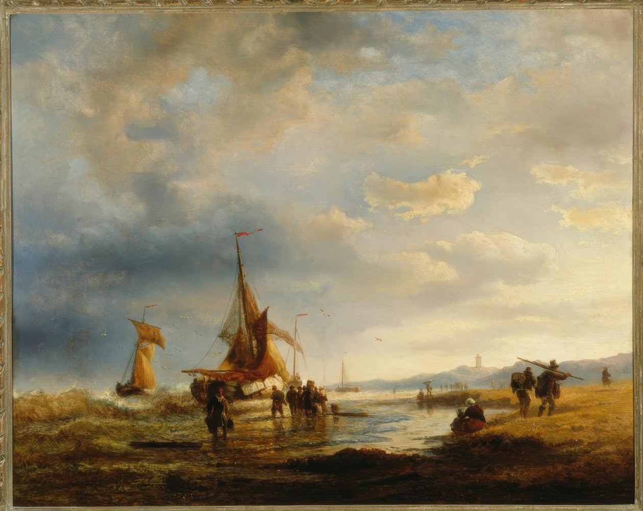 A.Achenbach ، صياد على الشاطئ بواسطة أندرياس أشنباخ