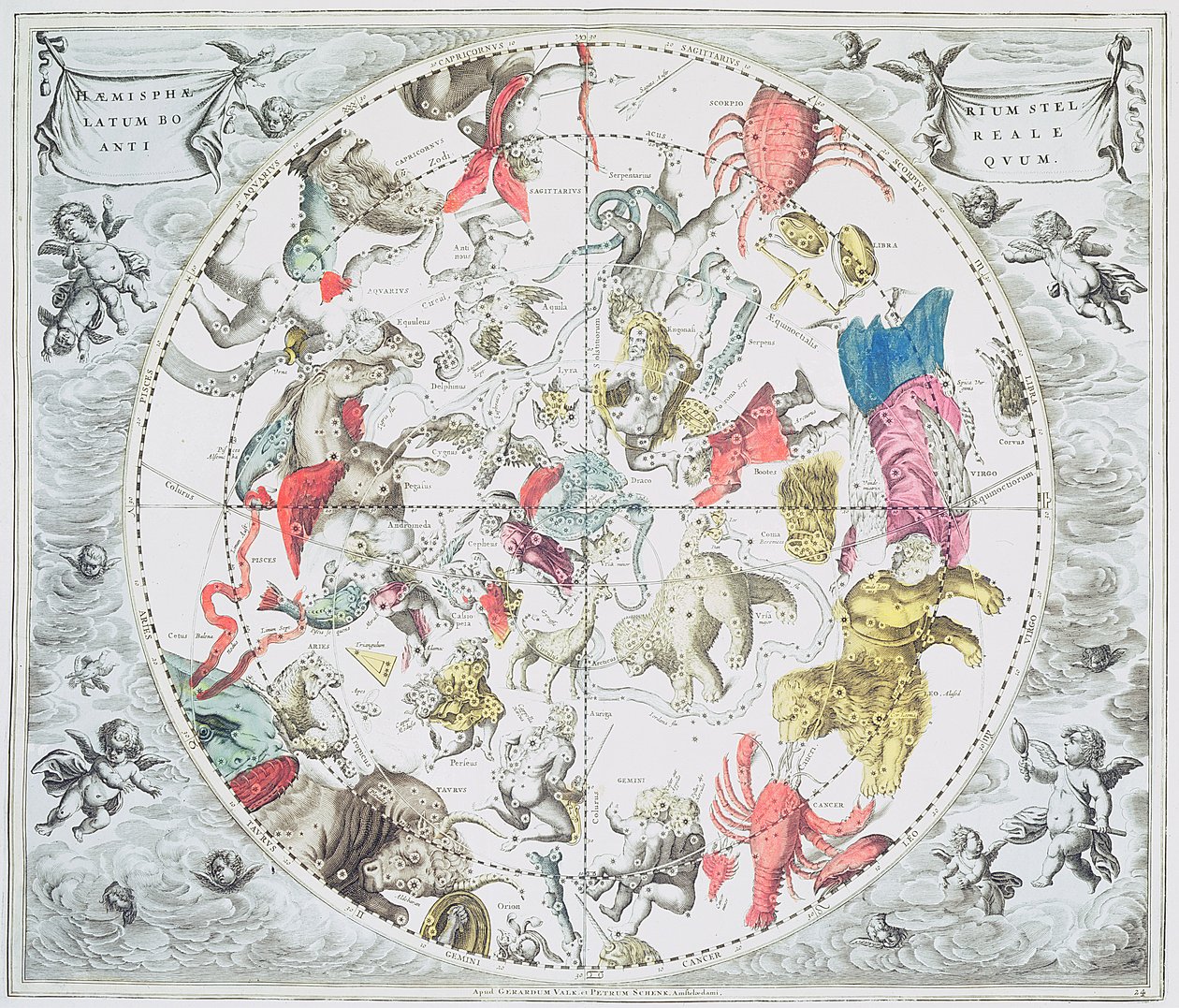 تظهر الكرة الأرضية السماوية علامات البرج ، من "الأطلس السماوي ، أو تناغم الكون" (atlas coelestis seu harmonia macrocosmica). بقلم جوانز جانسونوس ، أمستردام ، 166 بواسطة أندرو سيلاريوس