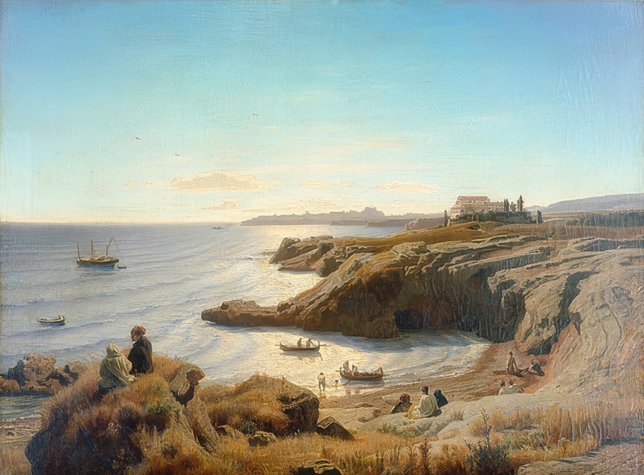 الساحل في سيراكيوز. 1861 بواسطة أندرياس أشنباخ