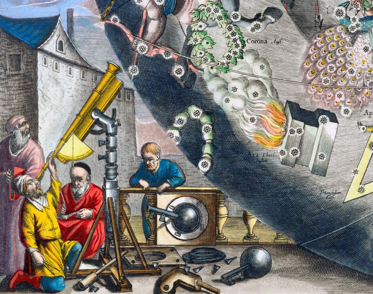 الفلكيون ينظرون من خلال التلسكوب ، 1660-1661 بواسطة أندرو سيلاريوس