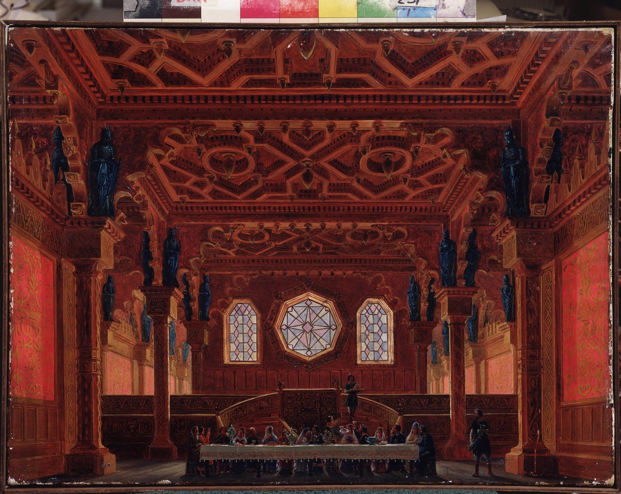 تصميم مسرحي لأوبرا رسلان وليودميلا بواسطة إم جلينكا - رسم أندرياس ليونارد رولر (1805-1891) ، زيت على قماش بواسطة أندرياس ليونارد رولر