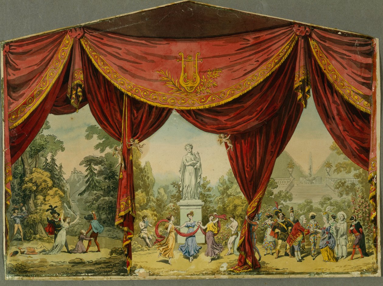 رسم تخطيطي لستارة المسرح الإمبراطوري في سانت بطرسبرغ ، 1830 بواسطة أندرياس ليونارد رولر
