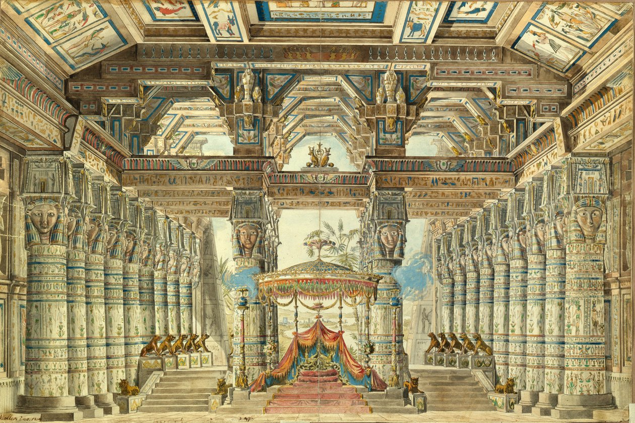 تصميم المسرح للباليه قيصر في مصر بقلم G. Haendel ، 1834 بواسطة أندرياس ليونارد رولر