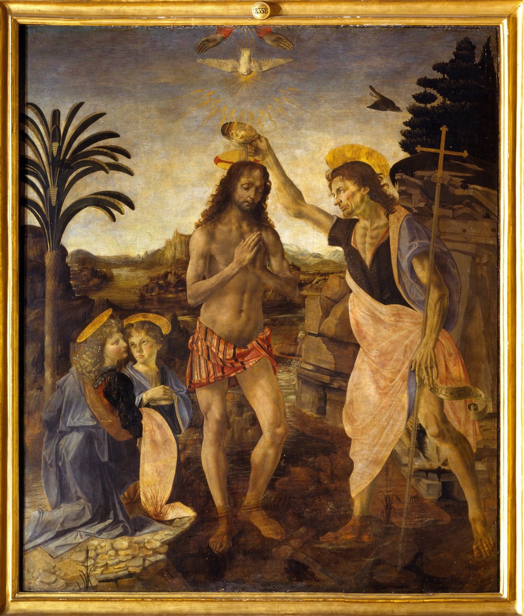 معمودية المسيح بواسطة Andreea & Vinci Leonardo da (1452 1519) Verrocchio