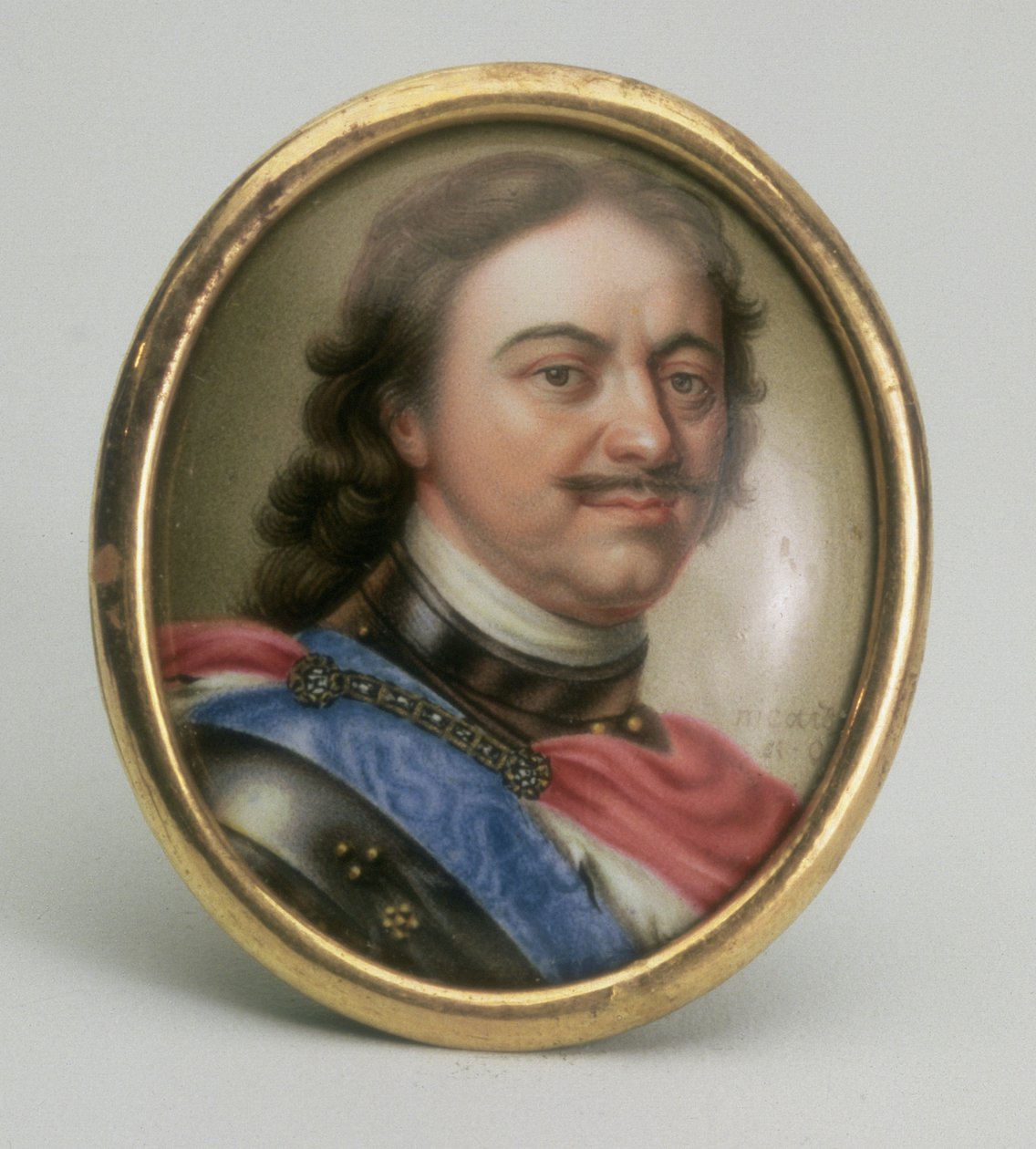 صورة لبطرس الأول ، ج .1720 (مينا على الذهب) بواسطة Andrei Grigorievich Ovsov