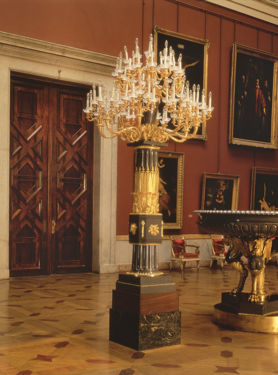 Candelabrum، Kolyvan Factory، 1805 (كورجون بورفيري وبرونز مذهّب) بواسطة أندريه نيكيفوروفيتش فورونيخين