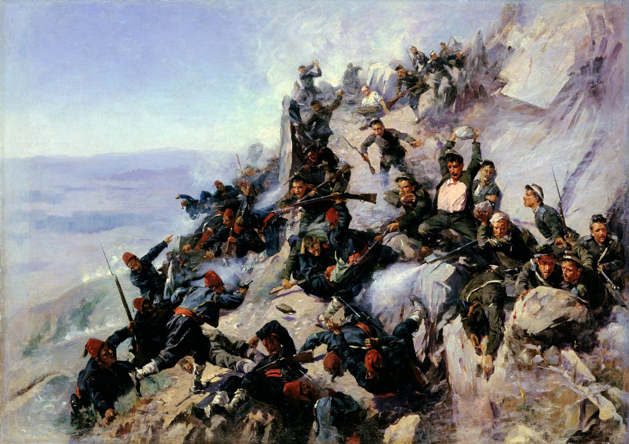 الدفاع عن "النسر Aerie" على Shipka في عام 1877 ، 1893 بواسطة أندريه أندرييفيتش بوبوف