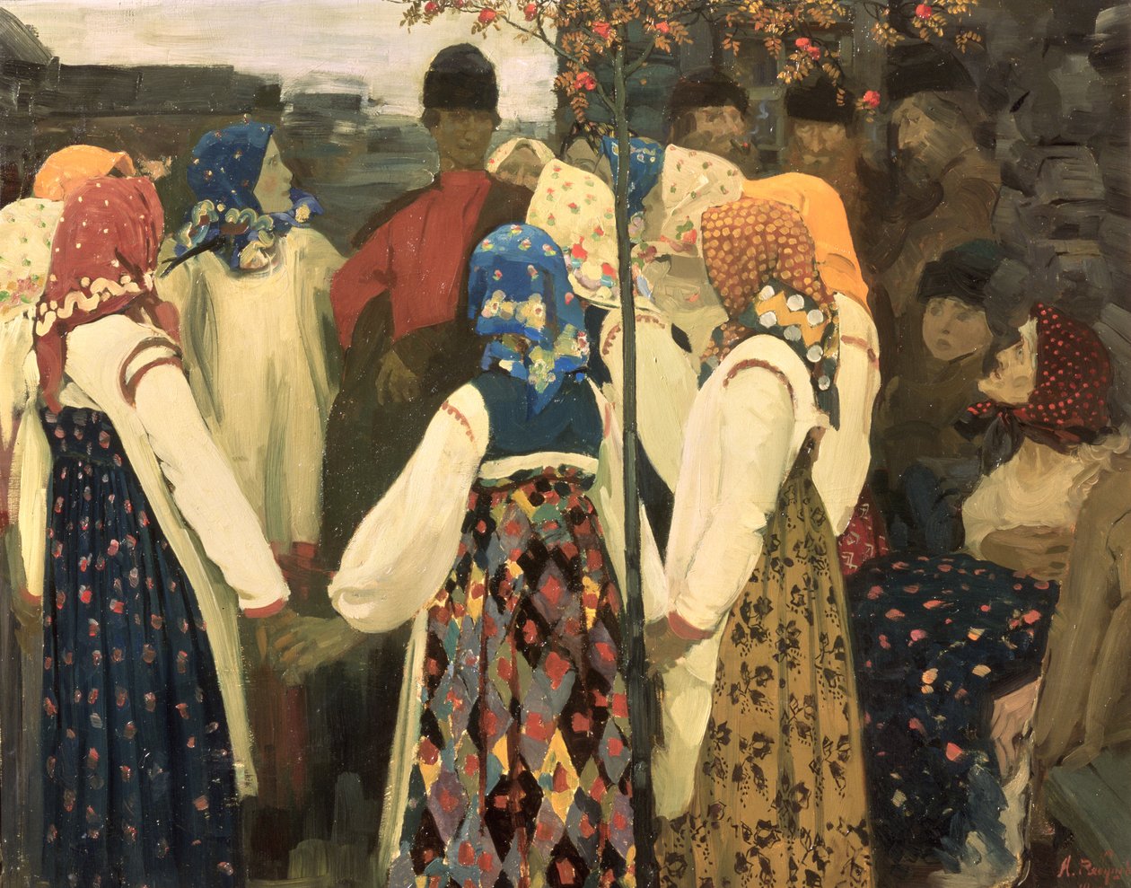 شق أحد الفتيان طريقه إلى رقصة الفتاة المستديرة ، 1902 بواسطة أندريه بتروفيتش ريابوشكين