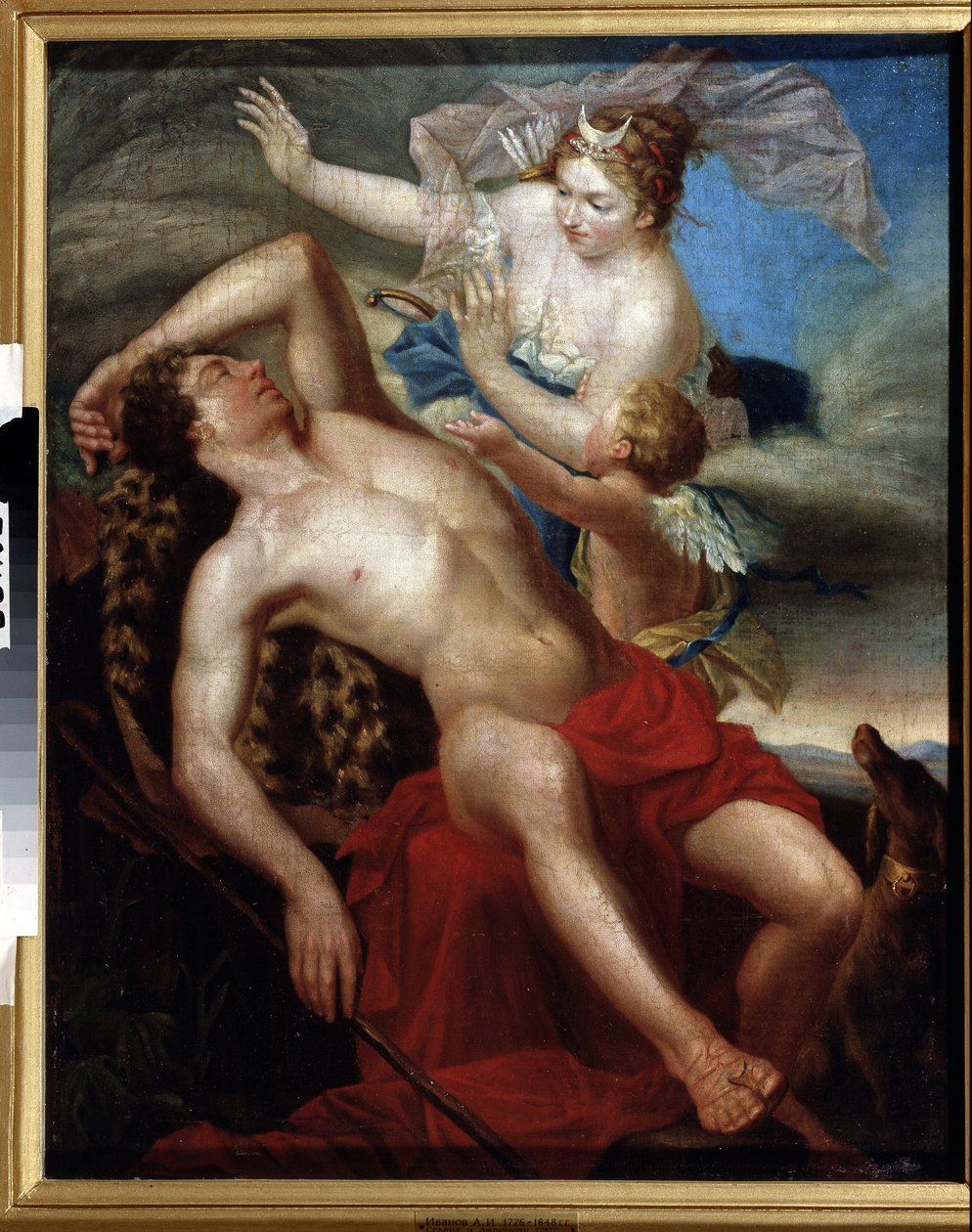 "" Selene et Endymion "" Peinture d'Andrei Ivanov (1775-1848) 1797 متحف الدولة المفتوح للتاريخ والعمارة والفنون ، بسكوف بواسطة أندريه إيفانوف