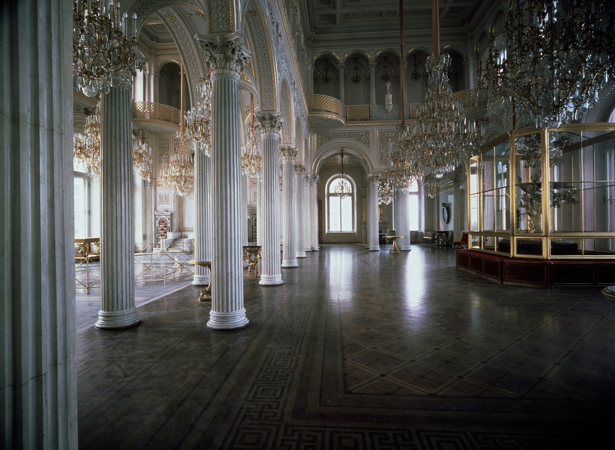 منظر لقاعة Pavilion Hall of the Small Hermitage (Hermitage) التي صممها Andrei Ivanovich Stakenschneider (1802-1865) 1850-1858 متحف هيرميتاج ، سانت بطرسبرغ بواسطة أندريه إيفانوفيتش ستاكنشنايدر