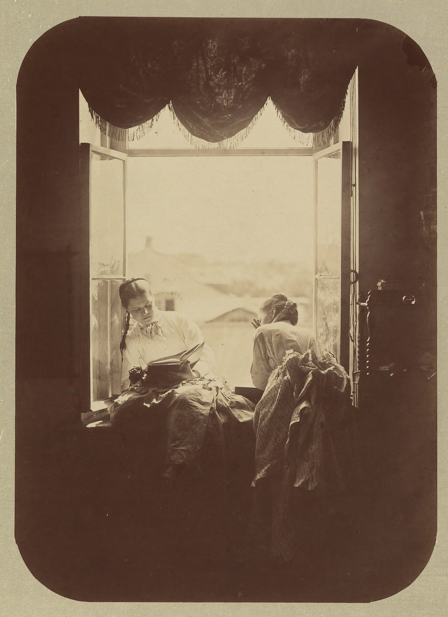 [فتاتان عند النافذة] ، كاليفورنيا. 1870. بواسطة أندريه أوسيبوفيتش كاريلين