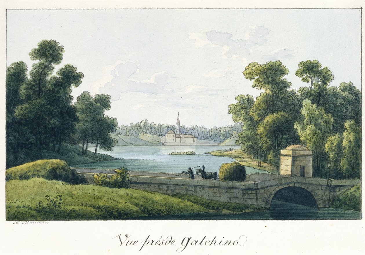 قصر بريوري في غاتتشينا قبل عام 1817 بواسطة أندريه يفيموفيتش مارتينوف
