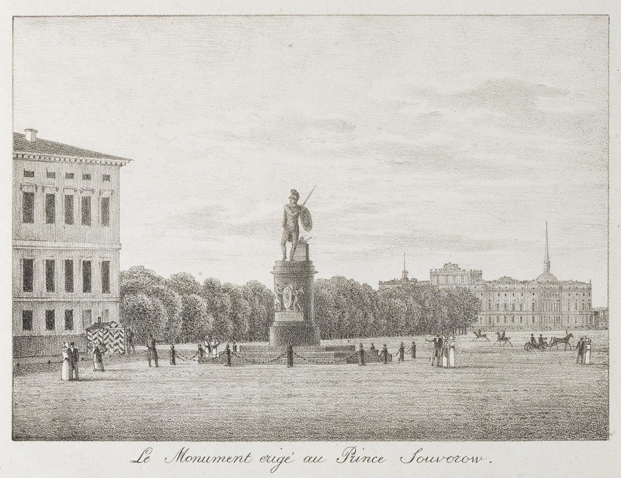 منظر لحقل المريخ ونصب سوفوروف في سانت بطرسبرغ ، 1821-1822 بواسطة أندريه يفيموفيتش مارتينوف