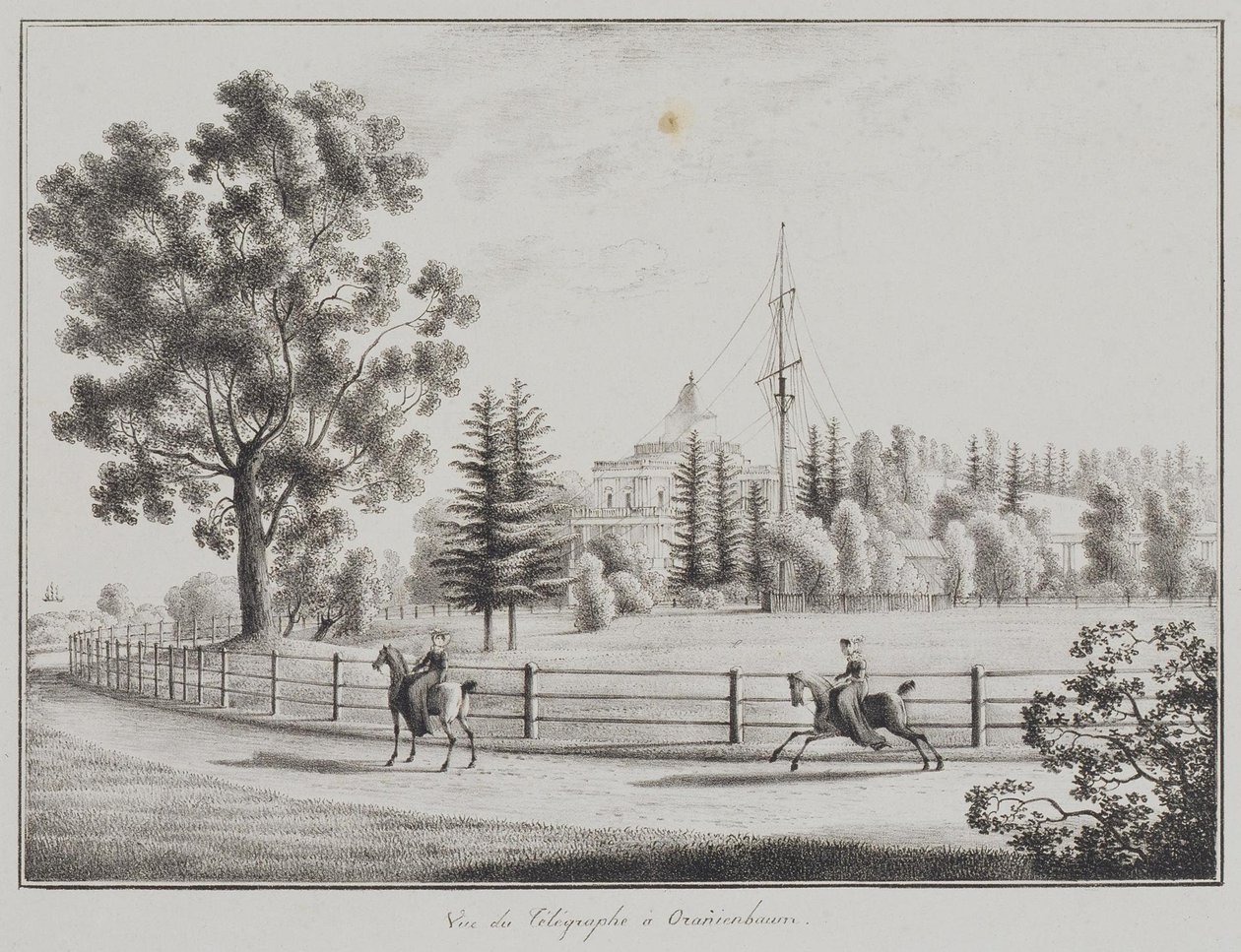 منظر لجناح توبوغانينغ والبرق في أورانينباوم ، 1821-1822 بواسطة أندريه يفيموفيتش مارتينوف