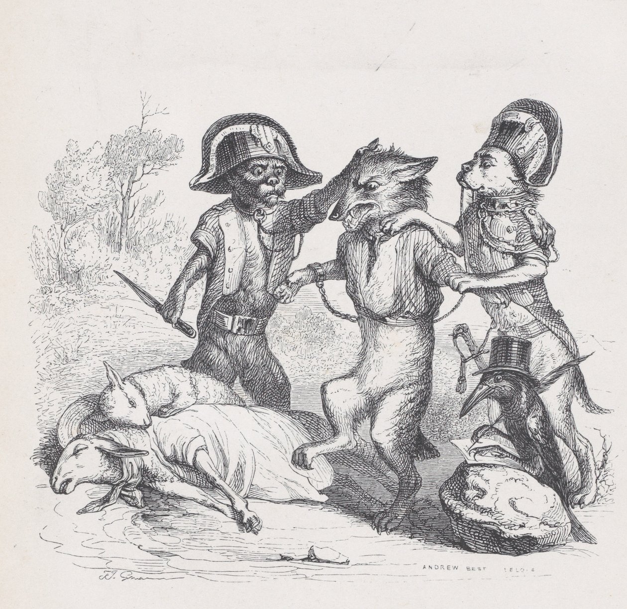 مؤلف هذا الهجوم هو ذئب صغير حساس من مشاهد من الجندي ... ، كاليفورنيا. 1837-47. بواسطة أندرو بست ليلوار
