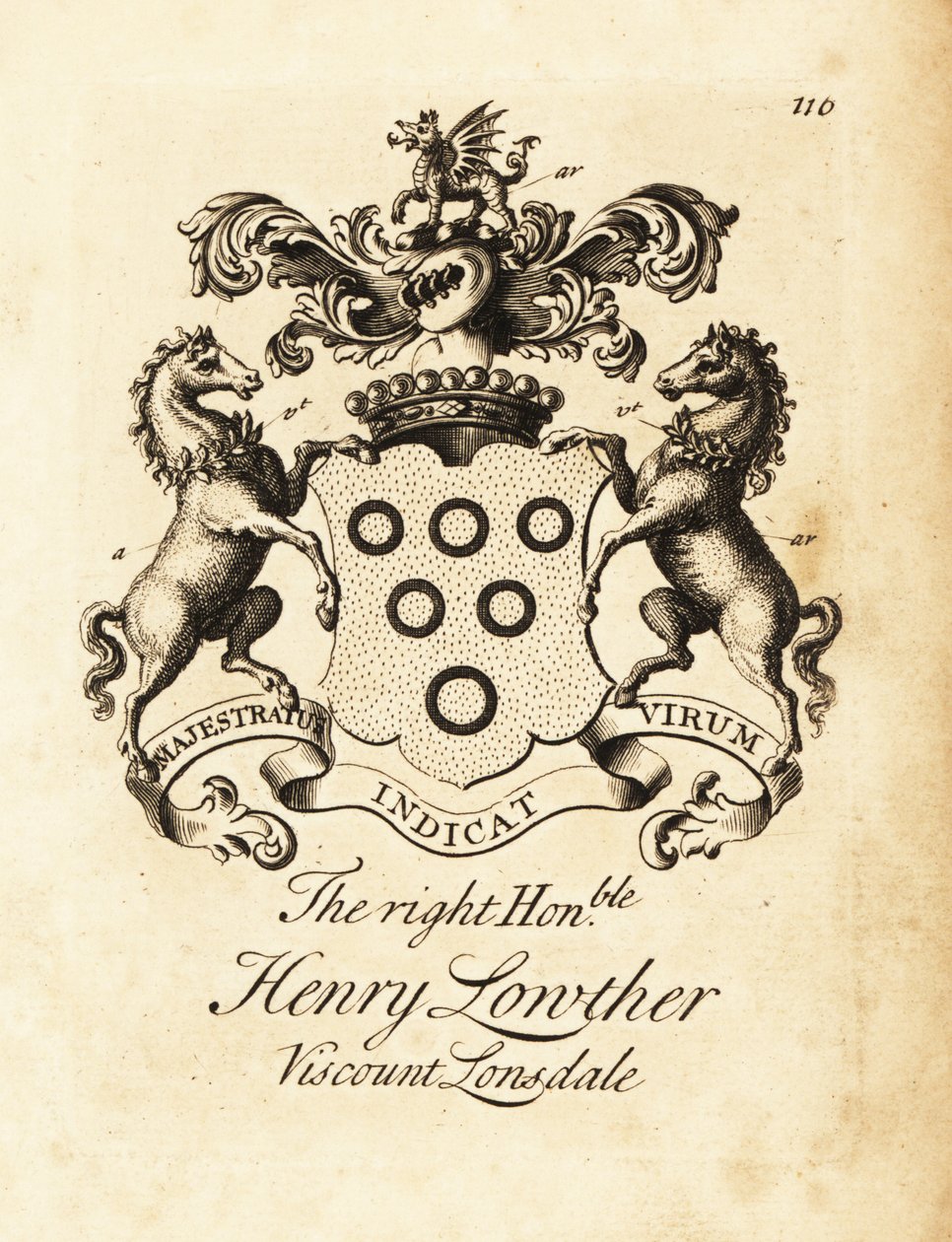 شعار النبالة للرايت أونرابل هنري لوثر ، 3 فيكونت لونسديل (1694-1751) بواسطة أندرو جونستون