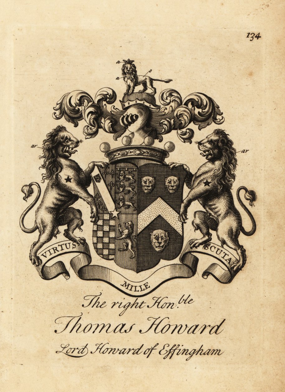 Coat of arms of the Right Honourable Thomas Howard, 2nd Earl of Effingham, Lord Howard of Effingham بواسطة أندرو جونستون