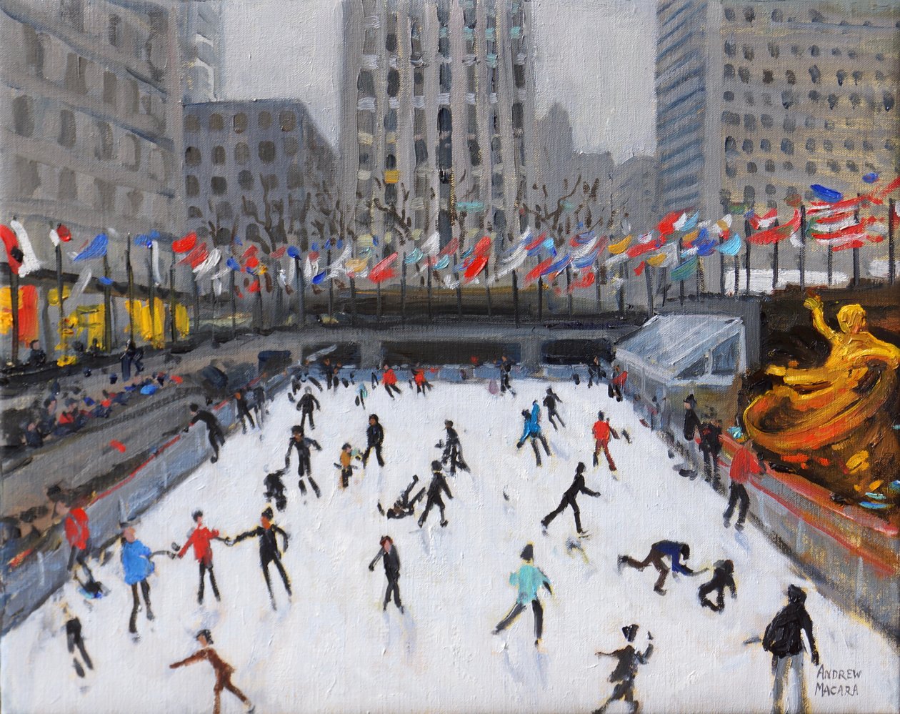 تزلج عيد الميلاد ، Rockerfeller Ice Rink ، نيويورك ، (2017 ، بواسطة أندرو ماكارا
