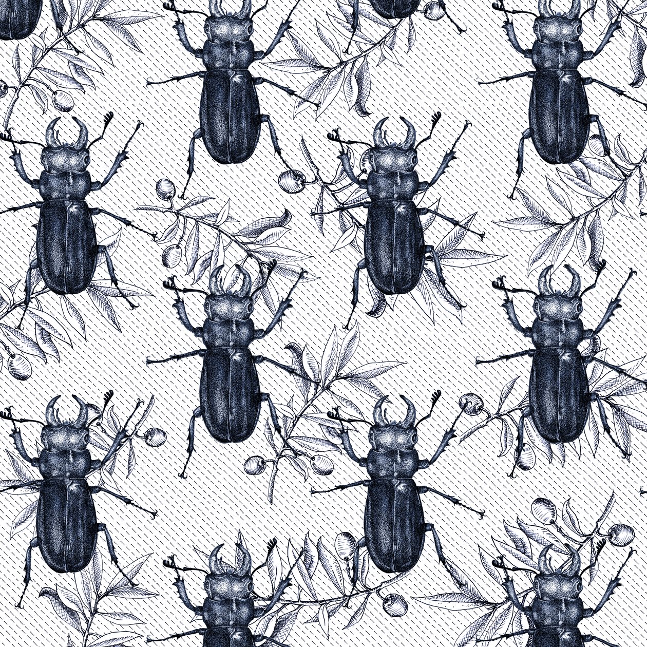 Stag Beetles ، 2017 ، حبر بواسطة أندرو واتسون