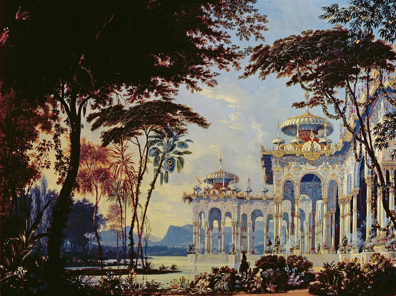 تصميم مسرحي لـ "رسلان وليودميلا" بقلم جلينكا ، 1842 (مرحاض وجواش على ورق) بواسطة أندري آدموفيتش رولر