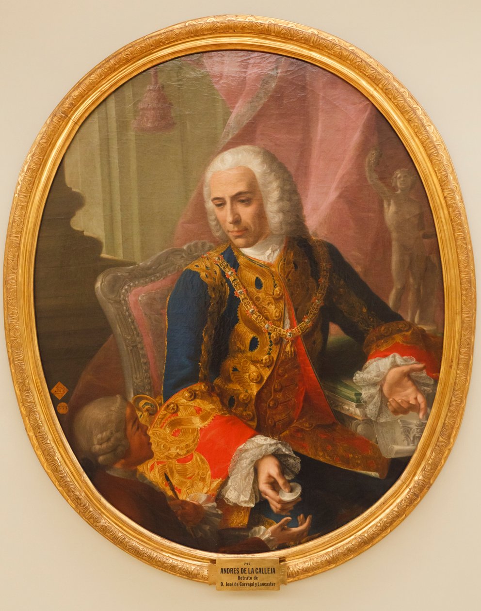 صورة دون خوسيه دي كارفاخال y لانكستر مع الطفل ، ماريانو سانشيز ، 1754 بواسطة أندريس دي لا كاليخا