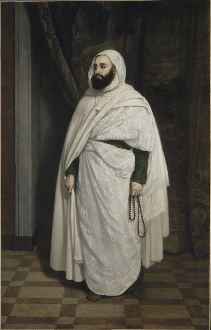 Portrait of Abdelkader ibn Muhieddine 1808-1883, 1853.  بواسطة أنجي تيسييه