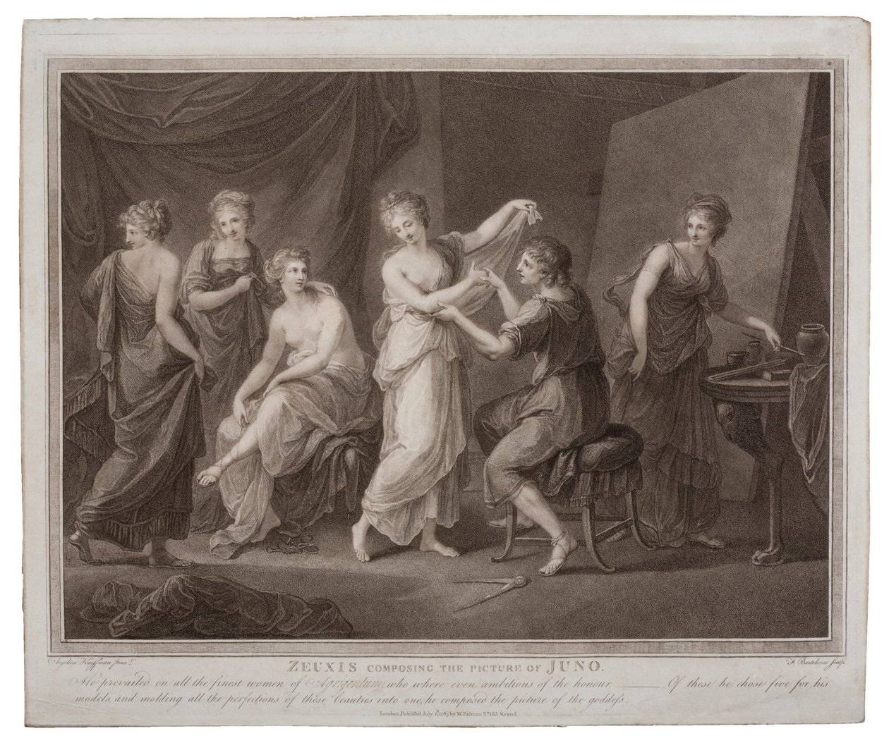 زيوكيس يؤلف صورة جونو بقلم فرانشيسكو بارتولوزي (1727-1815) ، نشر في لندن بقلم دبليو بالمر ، 1785 بواسطة أنجليكا كوفمان
