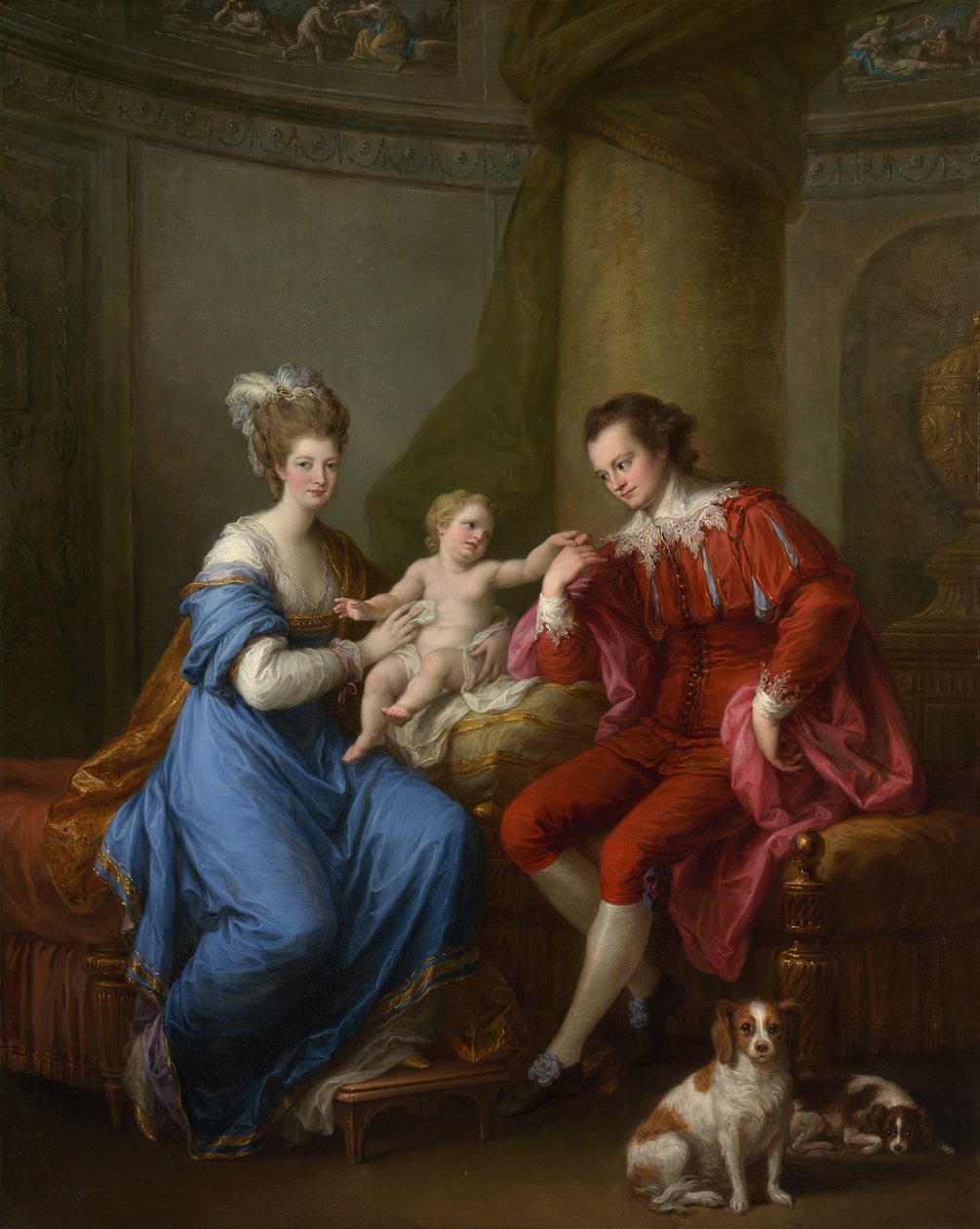 إدوارد سميث ستانلي 1752-1834 ، إيرل الثاني عشر من ديربي ، مع زوجته الأولى وابنهما ، c1776. بواسطة أنجليكا كوفمان