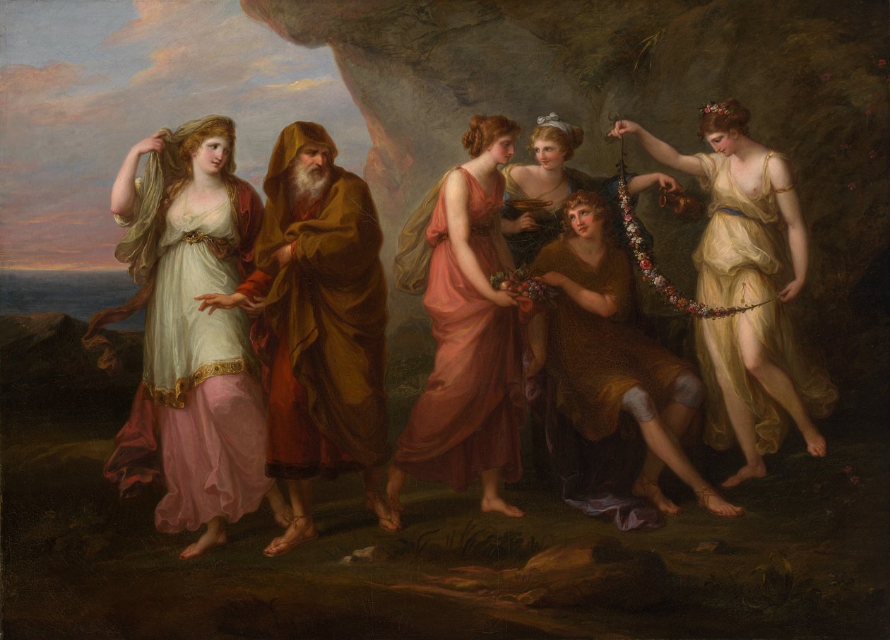 Telemachus وحوريات كاليبسو ، 1782. بواسطة أنجليكا كوفمان