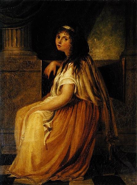 ليدي هاميلتون (1765-1815) في زي لـ "مواقفها اليونانية" (زيت على قماش) بواسطة أنجليكا كوفمان