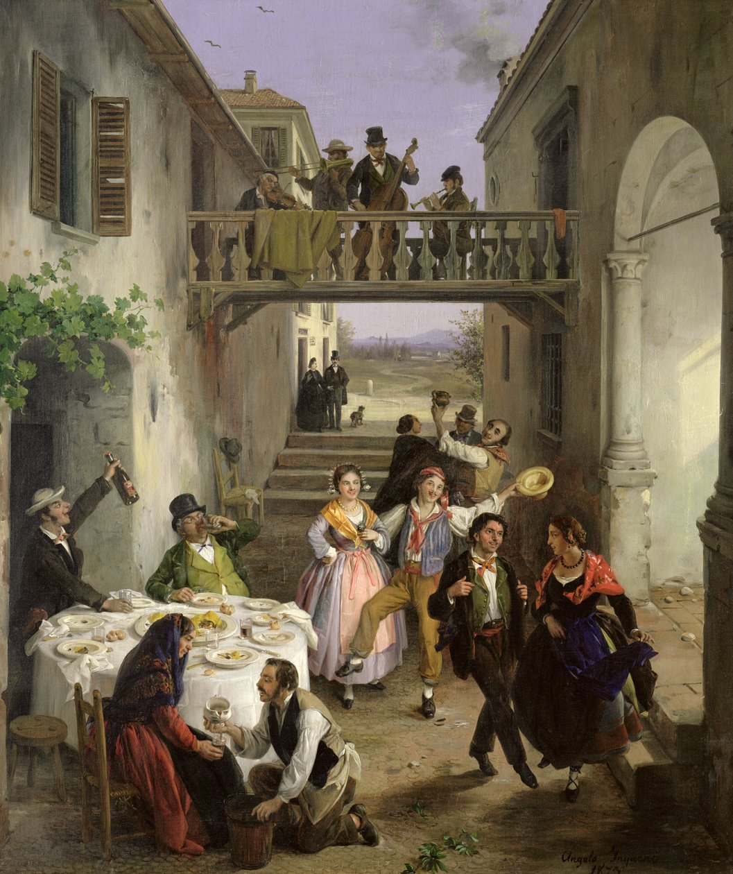 حفل زفاف في بريانزا ، 1873 بواسطة أنجيلو إنغاني