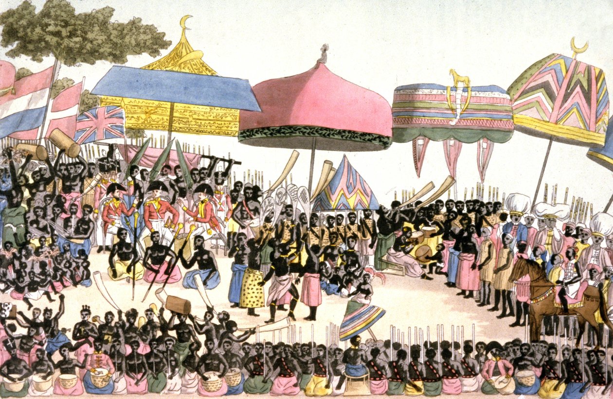 السفارة الإنجليزية في ساحل العاج، حوالي 1820 (نقش) بواسطة أنجيلو (بعد) بياسيولي