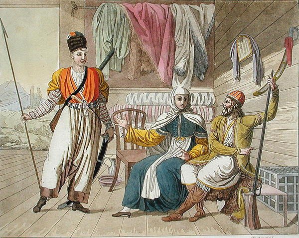 Grebenski Cossacks ، رسم توضيحي من 'Le Costume Ancien et Moderne' بقلم جوليو فيراريو ، نُشر حوالي 1820s-30s (نقش ملون) بواسطة أنجيلو (بعد) بياسيولي