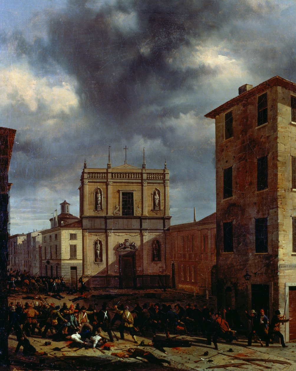 عشرة أيام بريشيا ، لأنجيلو إنغاني (1807-1880) ، زيت على قماش ، 38x45 سم بواسطة أنجيلو إنغاني